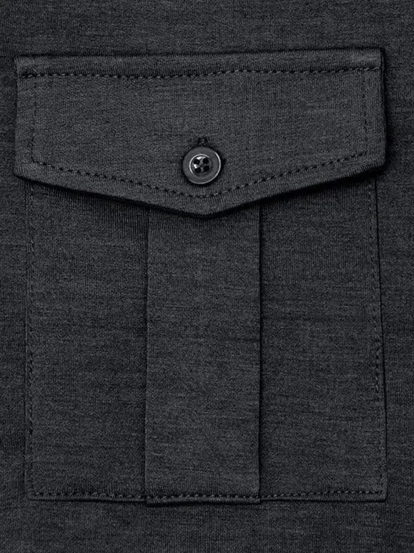 Solid Long Sleeve Men Polo Shirt-Polo Shirt-LeStyleParfait