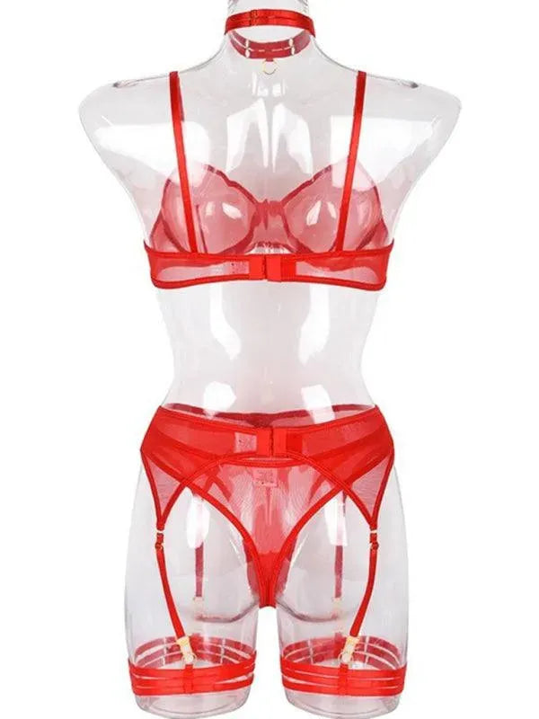 LeStyleParfait Women's Lingerie Sexy Ladies Plain-Solid-Lingerie Set