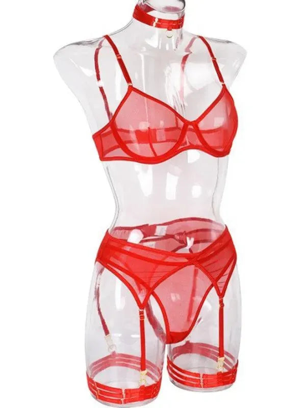 LeStyleParfait Women's Lingerie Sexy Ladies Plain-Solid-Lingerie Set