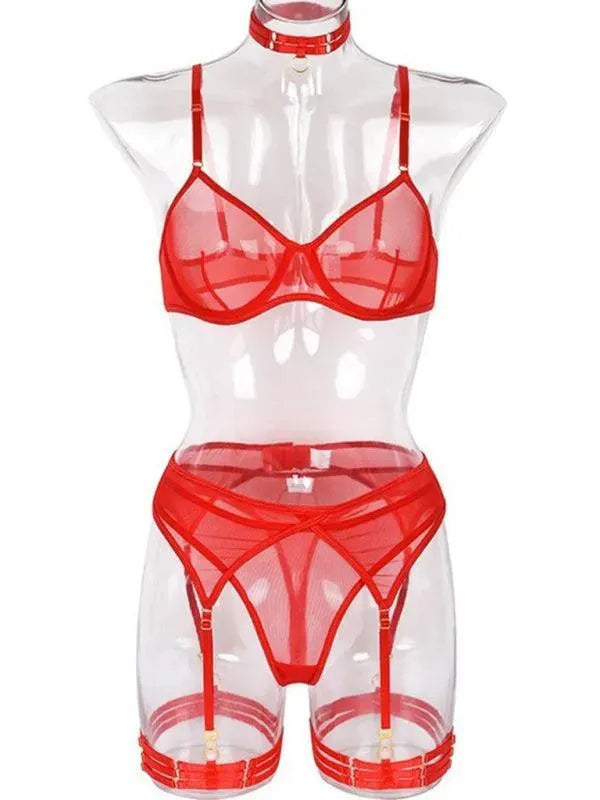 LeStyleParfait Women's Lingerie Sexy Ladies Plain-Solid-Lingerie Set