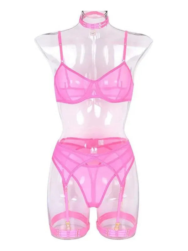 LeStyleParfait Women's Lingerie Sexy Ladies Plain-Solid-Lingerie Set