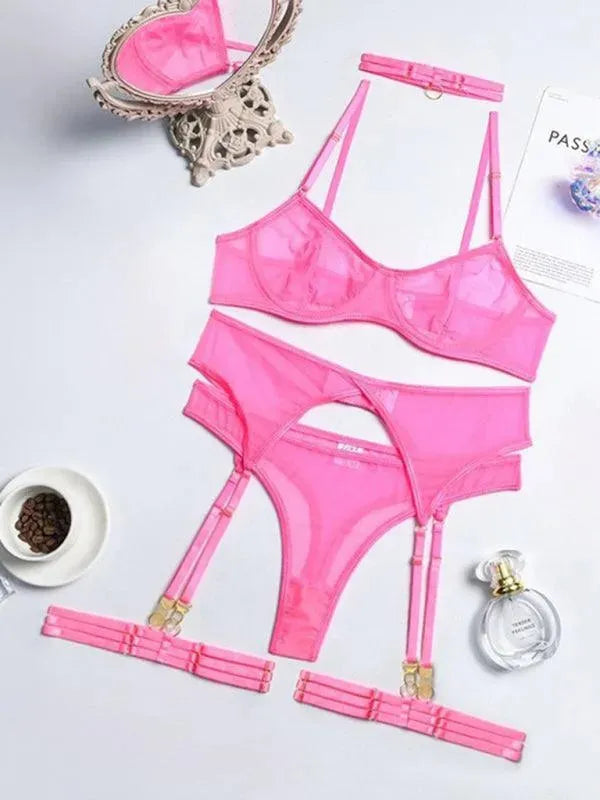 LeStyleParfait Women's Lingerie Sexy Ladies Plain-Solid-Lingerie Set