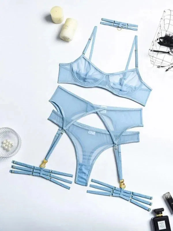 LeStyleParfait Women's Lingerie Sexy Ladies Plain-Solid-Lingerie Set