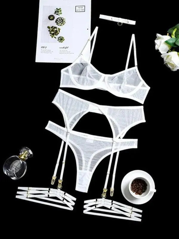 LeStyleParfait Women's Lingerie Sexy Ladies Plain-Solid-Lingerie Set