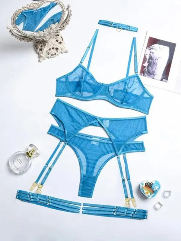 LeStyleParfait Women's Lingerie Sexy Ladies Plain-Solid-Lingerie Set