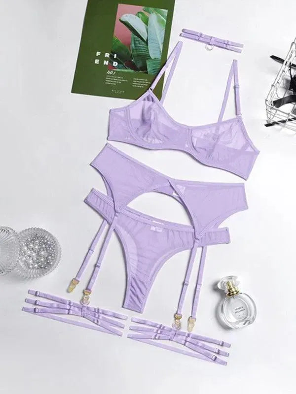 LeStyleParfait Women's Lingerie Sexy Ladies Plain-Solid-Lingerie Set
