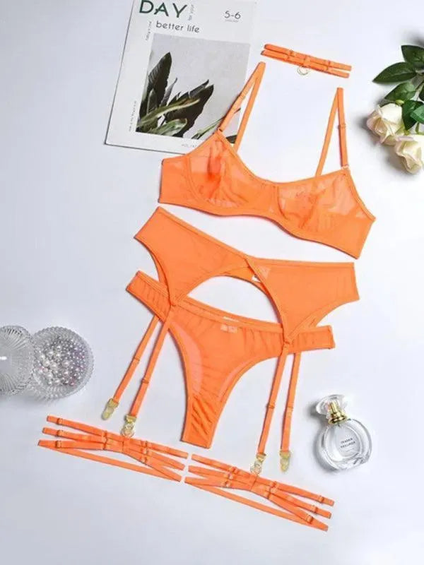 LeStyleParfait Women's Lingerie Sexy Ladies Plain-Solid-Lingerie Set