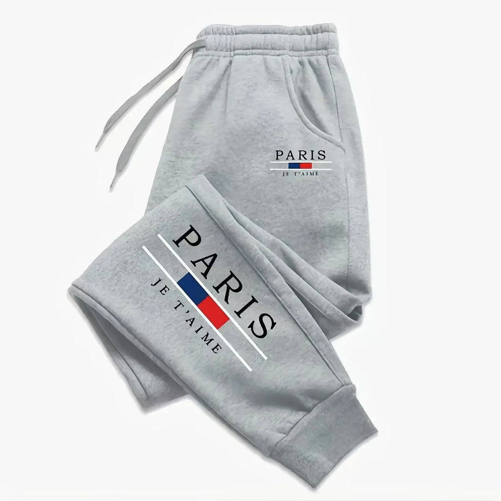 Sporty Casual Men Jogger Pants - Mid Rise Drawstring