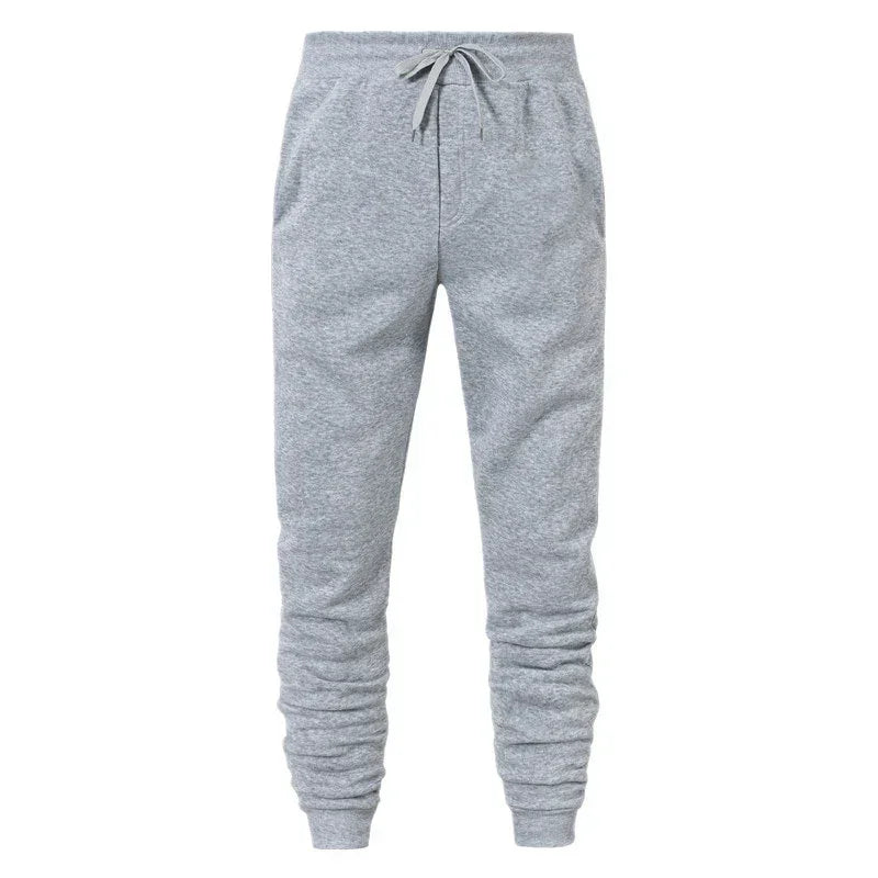 Sporty Casual Men Jogger Pants - Mid Rise Elastic Waist
