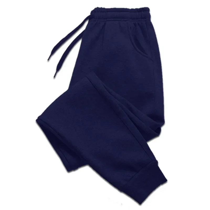 Sporty Casual Men Jogger Sweatpants - Mid Rise Drawstring Waist