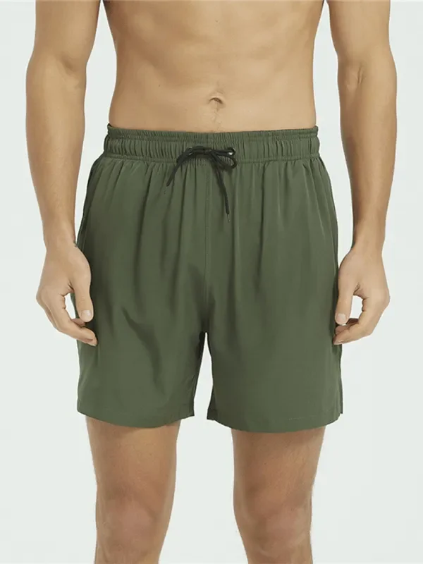 LeStyleParfait Plain-Solid Men's Drawstring-Elastic Waist Nylon-