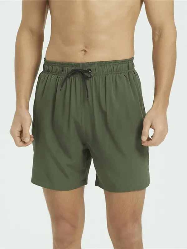 LeStyleParfait Plain-Solid Men's Drawstring-Elastic Waist Nylon-