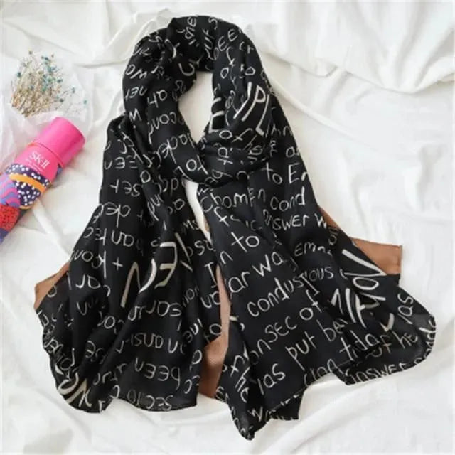 LeStyleParfait Women's Scarves & Shawls Stylish Wrap Scarf Printed Silk Satin -Scarf