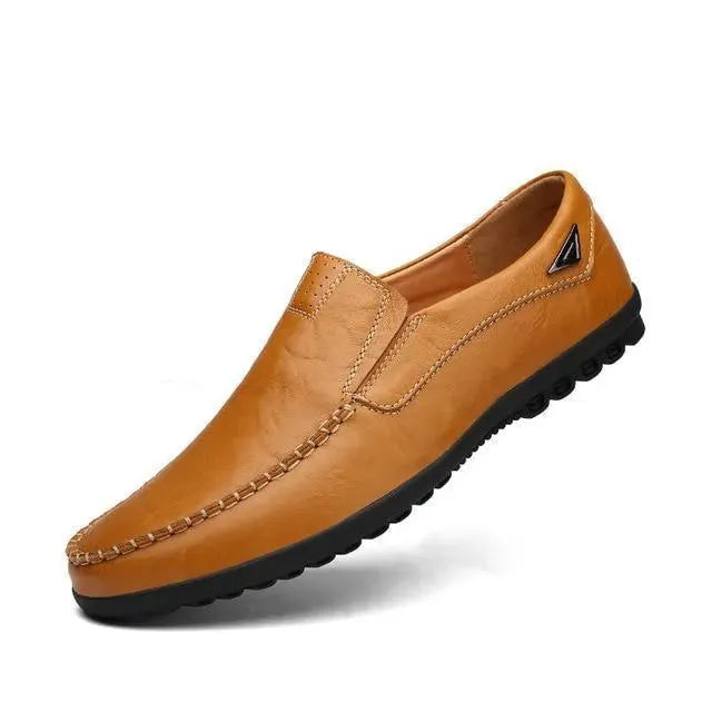 Stitched Casual Leather Loafer Shoes - Loafer Shoes - LeStyleParfait
