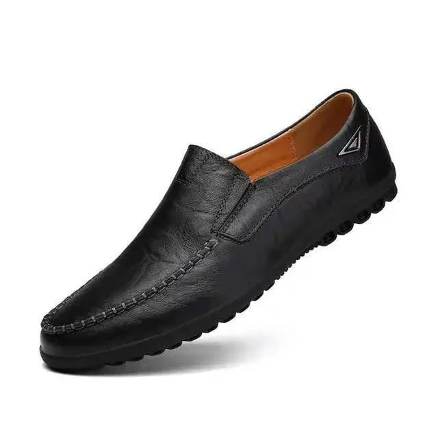 Stitched Casual Leather Loafer Shoes - Loafer Shoes - LeStyleParfait
