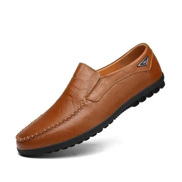 Stitched Casual Leather Loafer Shoes - Loafer Shoes - LeStyleParfait