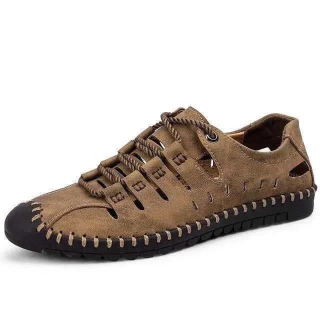 Stitched Lace Up Sandals - Sandals - LeStyleParfait