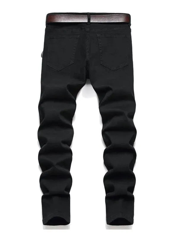 Patches Straight Leg Jeans - Men's Jeans - LeStyleParfait