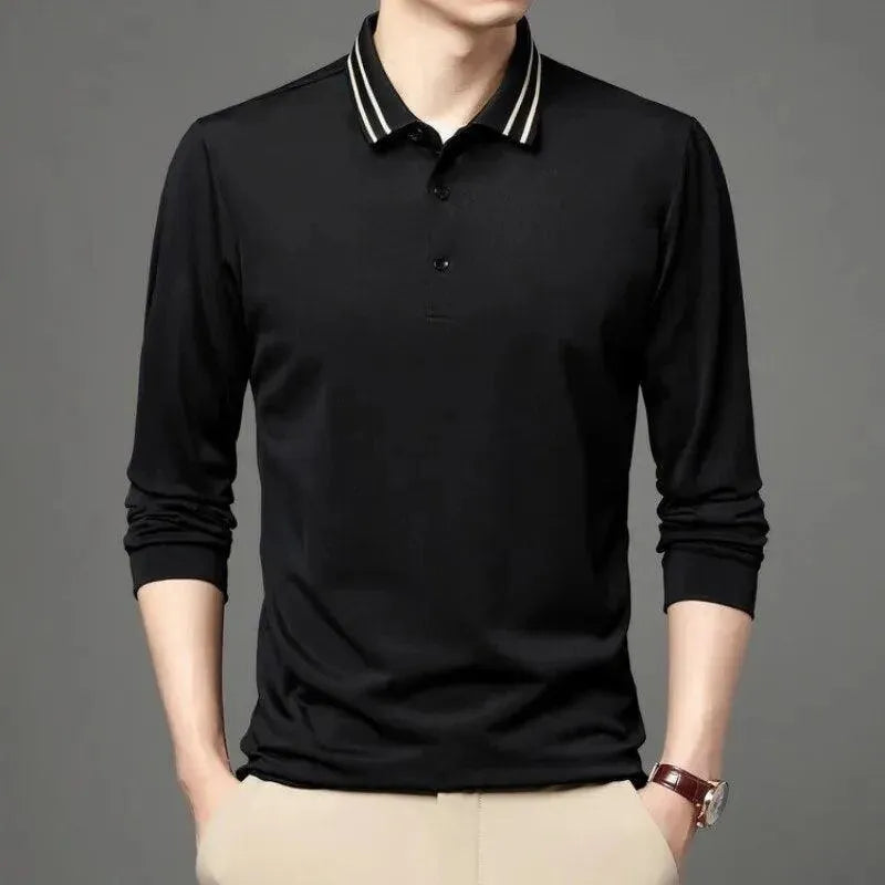 Striped Collar Men Polo Shirt-Polo Shirt-LeStyleParfait