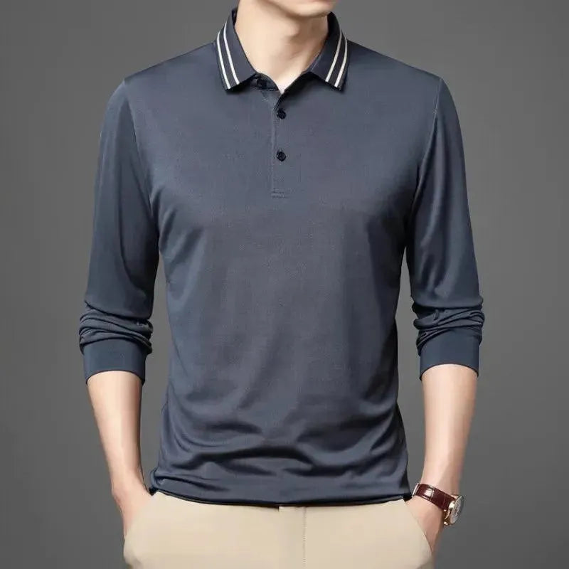 Striped Collar Men Polo Shirt-Polo Shirt-LeStyleParfait