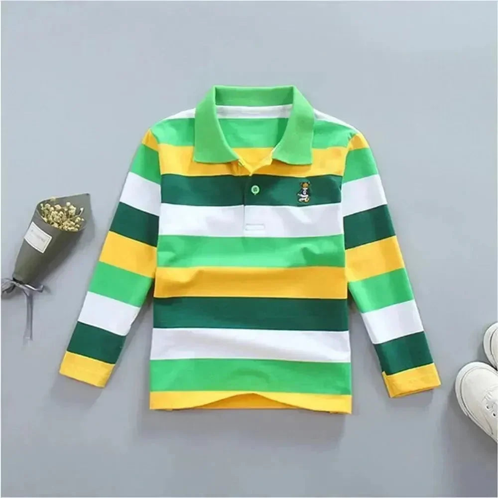 Striped Logo Polo Shirt for Kids-Polo Shirt-LeStyleParfait