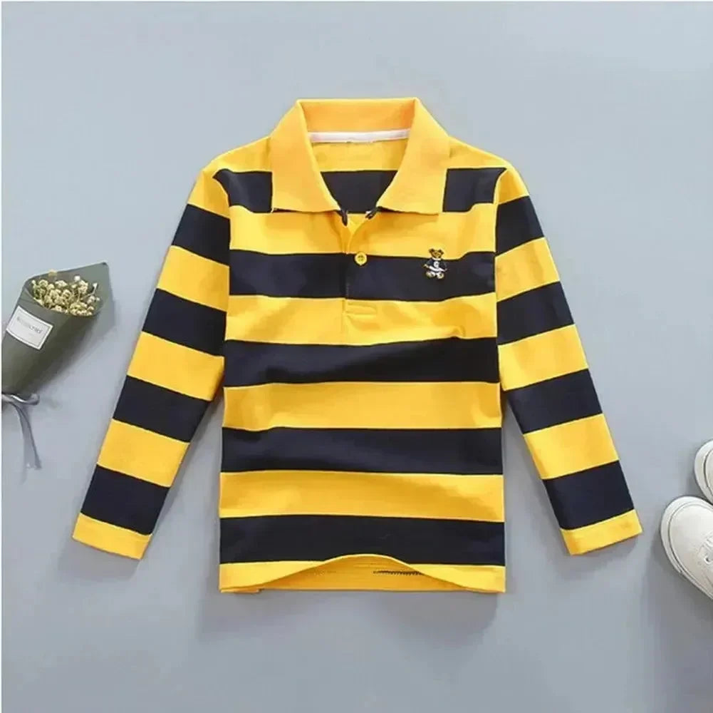 Striped Logo Polo Shirt for Kids-Polo Shirt-LeStyleParfait