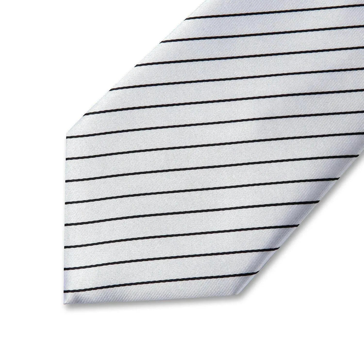 Striped Necktie Handkerchief Set - Necktie - LeStyleParfait