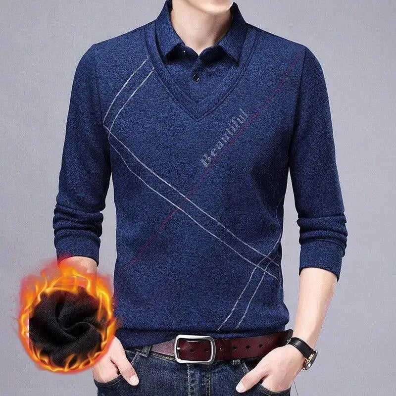 Striped Thick Men Polo Shirt-Polo Shirt-LeStyleParfait