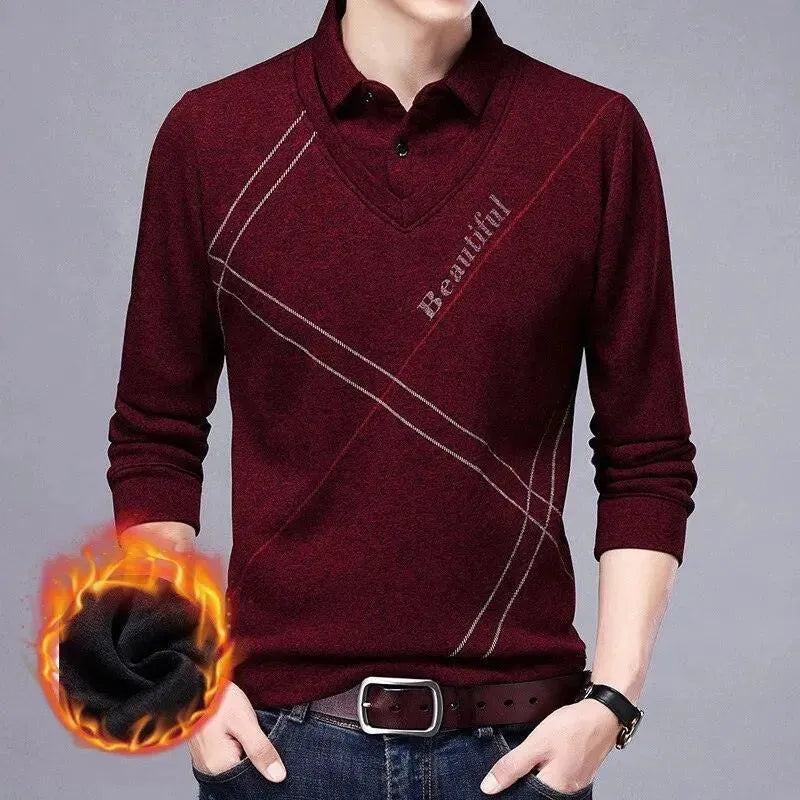 Striped Thick Men Polo Shirt-Polo Shirt-LeStyleParfait