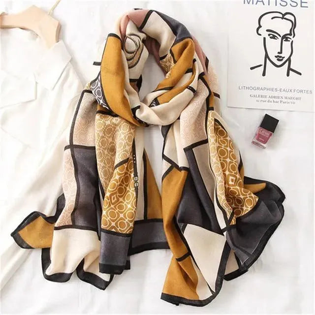 LeStyleParfait Women's Scarves & Shawls Stylish Wrap Scarf Striped-Pinstriped Cotton -Scarf