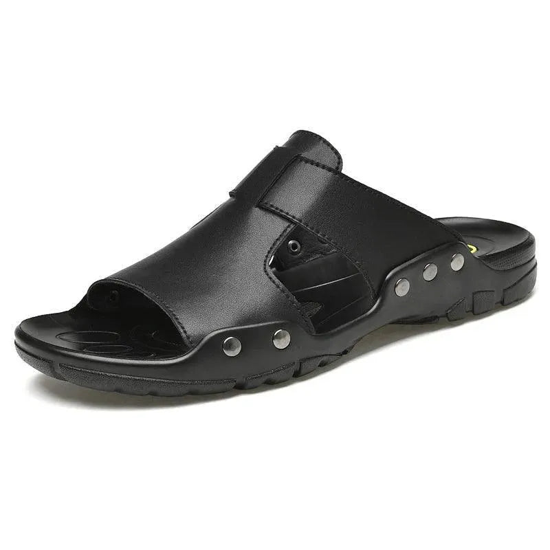 Summer Slip On Leather Sandals - Sandals - LeStyleParfait