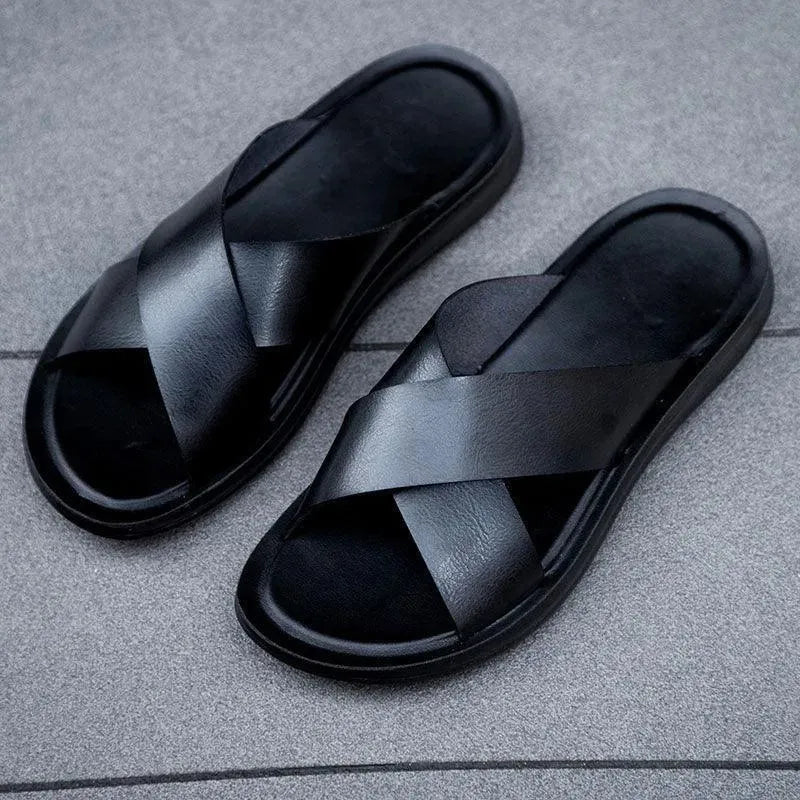 The Walker Leather Sandal Shoes - Sandals - LeStyleParfait