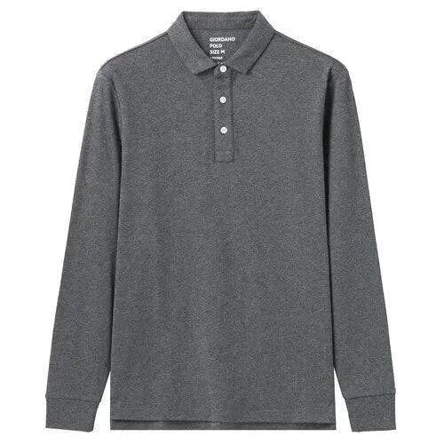 Thick Cotton Men Polo Shirt Long Sleeve-Polo Shirt-LeStyleParfait