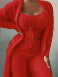 Trendy Women Casual Fleece Three-Piece Pants Set - Casual Pants Set - LeStyleParfait