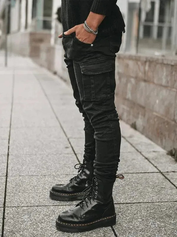 Men Cargo Skinny Jeans - Men's Jeans - LeStyleParfait