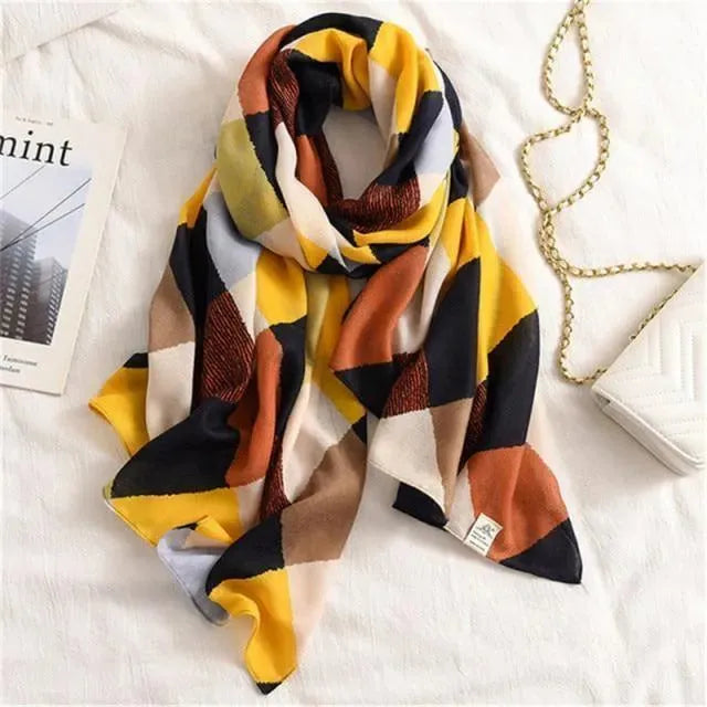 LeStyleParfait Women's Scarves & Shawls Stylish Wrap Scarf Printed Cotton -Scarf