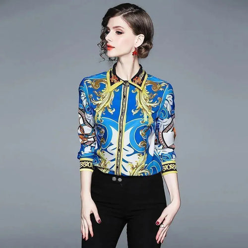 Vintage Floral Shirt For Women-Women's Shirts-LeStyleParfait