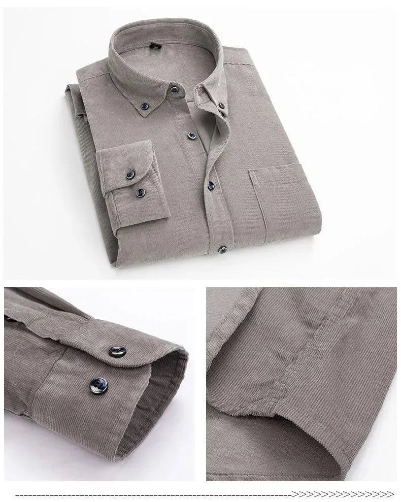Wales Corduroy Winter Shirt For Men-Men Shirts-LeStyleParfait