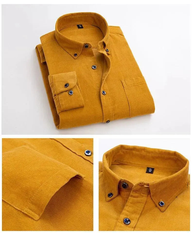 Wales Corduroy Winter Shirt For Men-Men Shirts-LeStyleParfait