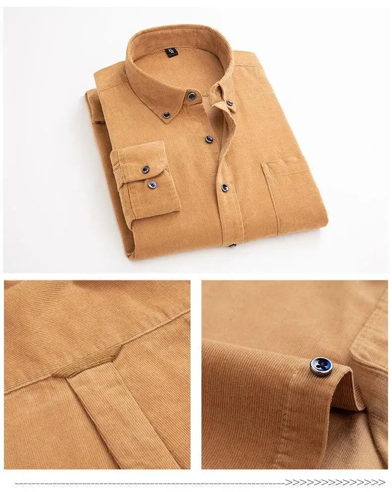 Wales Corduroy Winter Shirt For Men-Men Shirts-LeStyleParfait