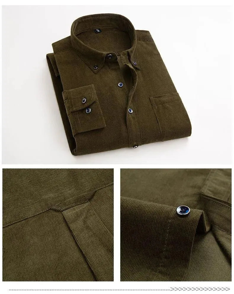 Wales Corduroy Winter Shirt For Men-Men Shirts-LeStyleParfait