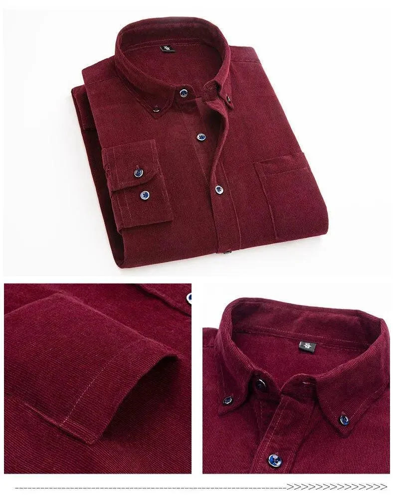 Wales Corduroy Winter Shirt For Men-Men Shirts-LeStyleParfait