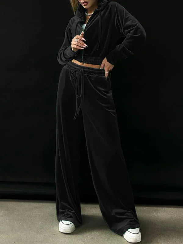 Women 2-Piece Plain-Solid Plain Hoodie Essential Style-Women Hoodie-LeStyleParfait