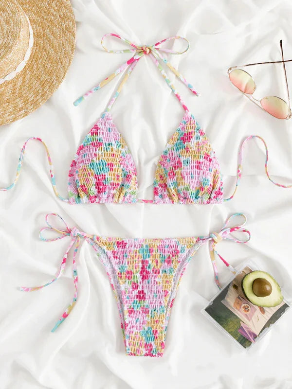 Women Abstract Triangle Bikini Set