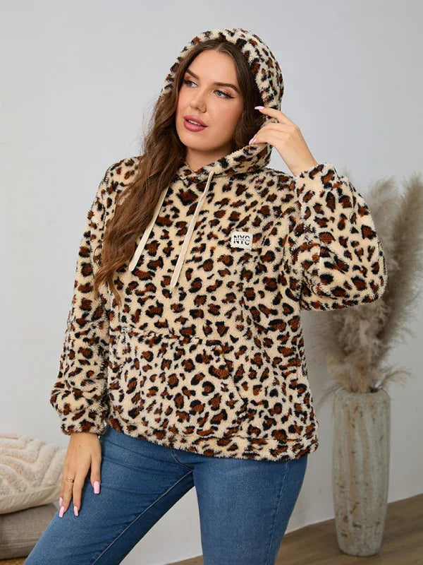 Women Animal Print Loose Hoodie Essential Style-Women Hoodie-LeStyleParfait