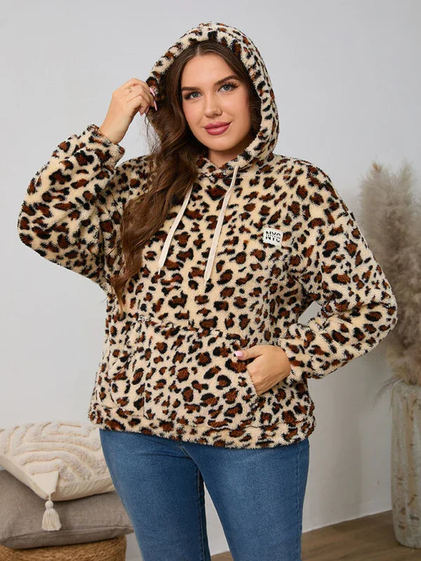 Women Animal Print Loose Hoodie Essential Style-Women Hoodie-LeStyleParfait