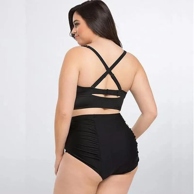 Women Black Push Up High Waisted Bikini Set