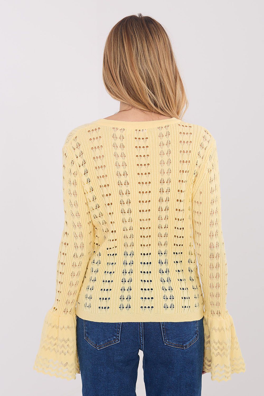 Women Boho Cardigan Sweater Openwork Knit-Women's Sweater-LeStyleParfait