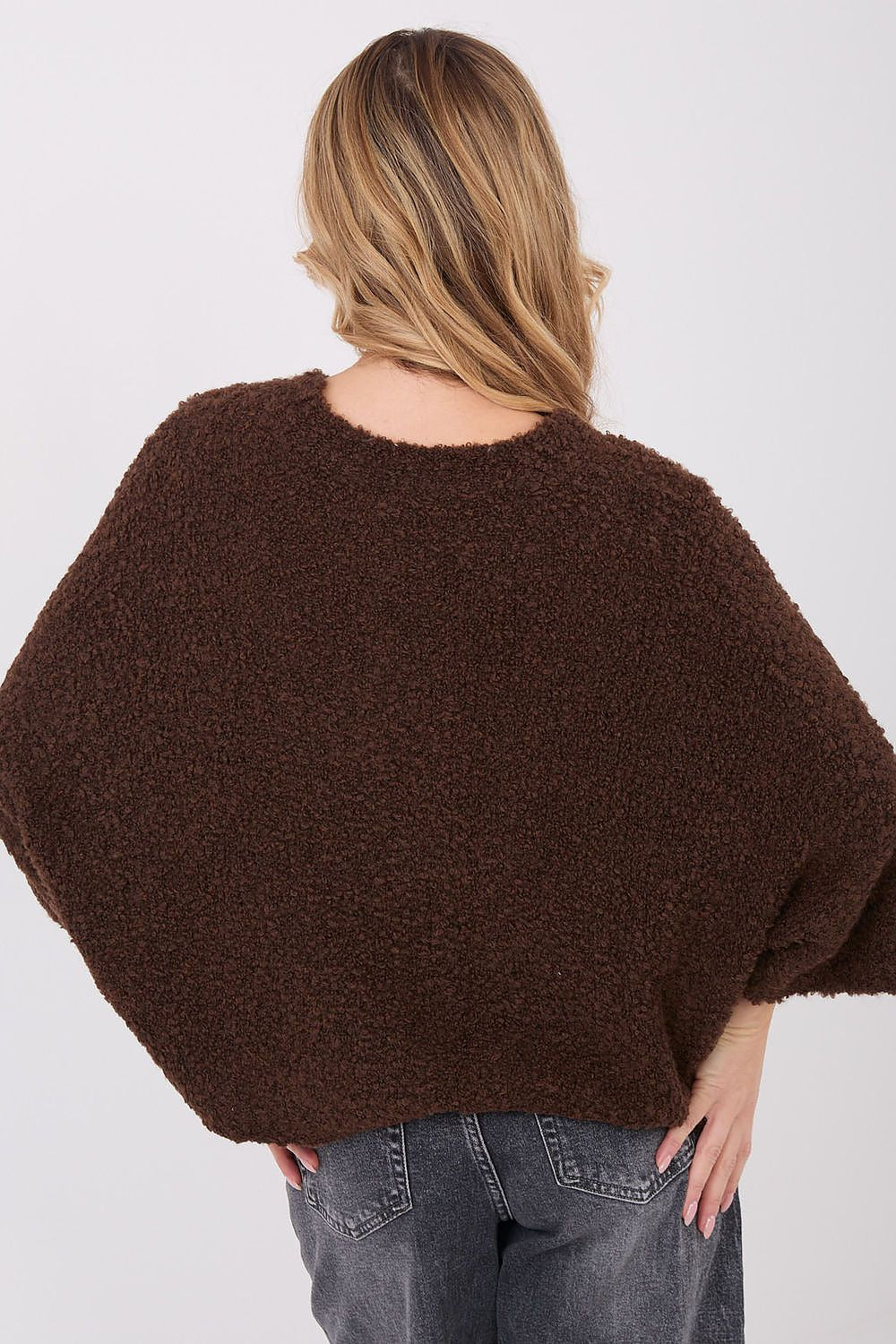 Women Boucle V Neck Sweater Pullover-Women's Sweater-LeStyleParfait