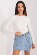 Women Button Detail Sweater Elegant Knit-Women's Sweater-LeStyleParfait